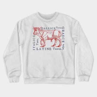 Medieval Red Bull with Translations from year 1560 Crewneck Sweatshirt